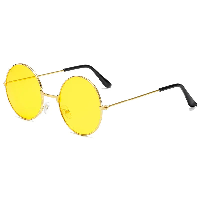 Retro Hippie Round Metal Frame Sunglasses Fashion