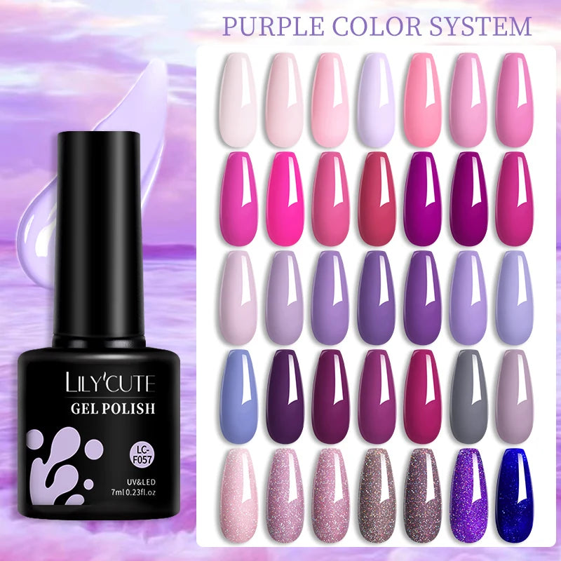 LILYCUTE 129 Colors 7ML Nail Gel Polish Nail