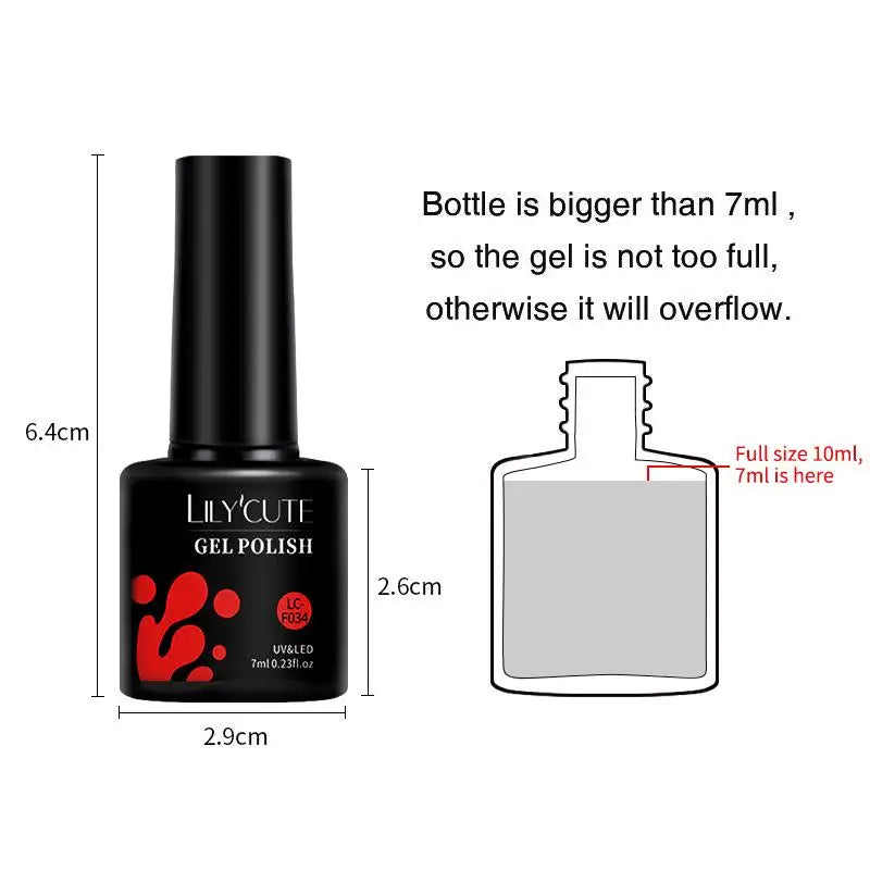 LILYCUTE 129 Colors 7ML Nail Gel Polish Nail