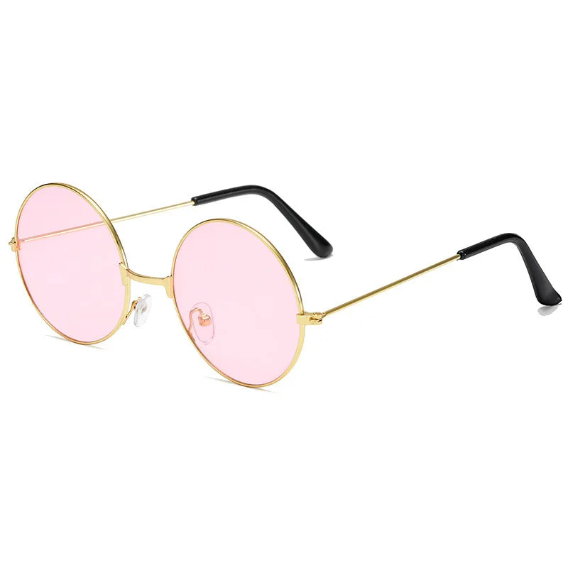 Retro Hippie Round Metal Frame Sunglasses Fashion