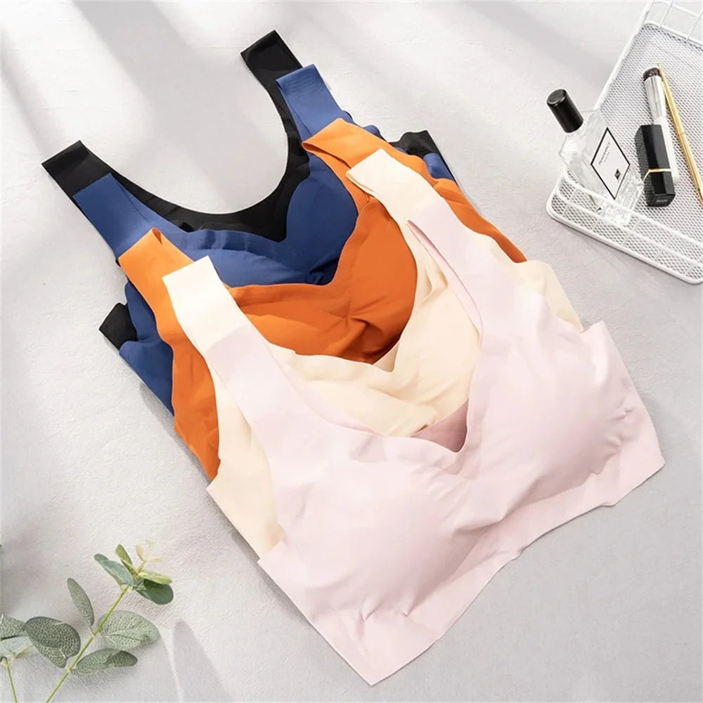 Ice Silk Bra Seamless Vest Bras Women Push Up