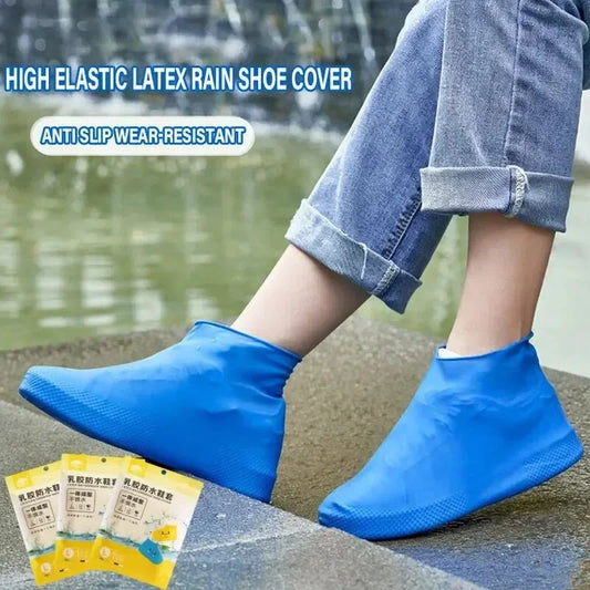 1Pair Reusable Latex Waterproof Rain Shoes Covers