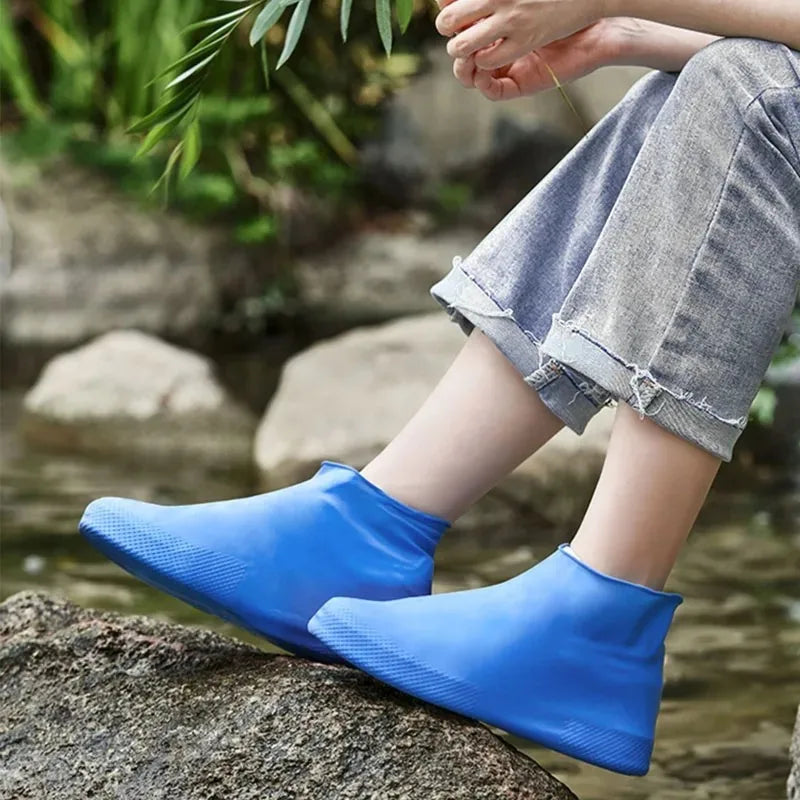 1Pair Reusable Latex Waterproof Rain Shoes Covers