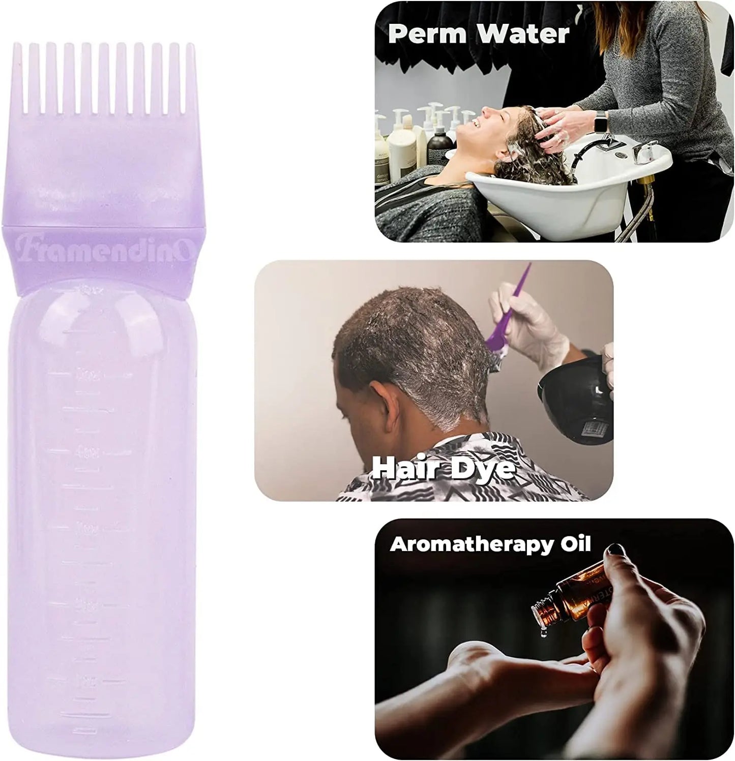 120ml Hair Dye Applicator Oil Applicator Bottle Hair Brush