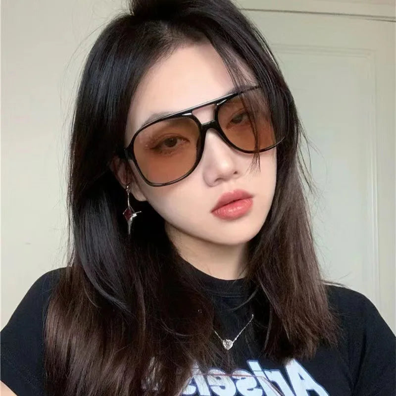 2023 Double bridge square Women Sunglasses